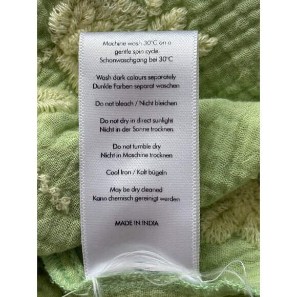 Wrap London Top Gauze Cotton Green Embroidered Button-Up Womens Size 8 - Picture 8 of 8